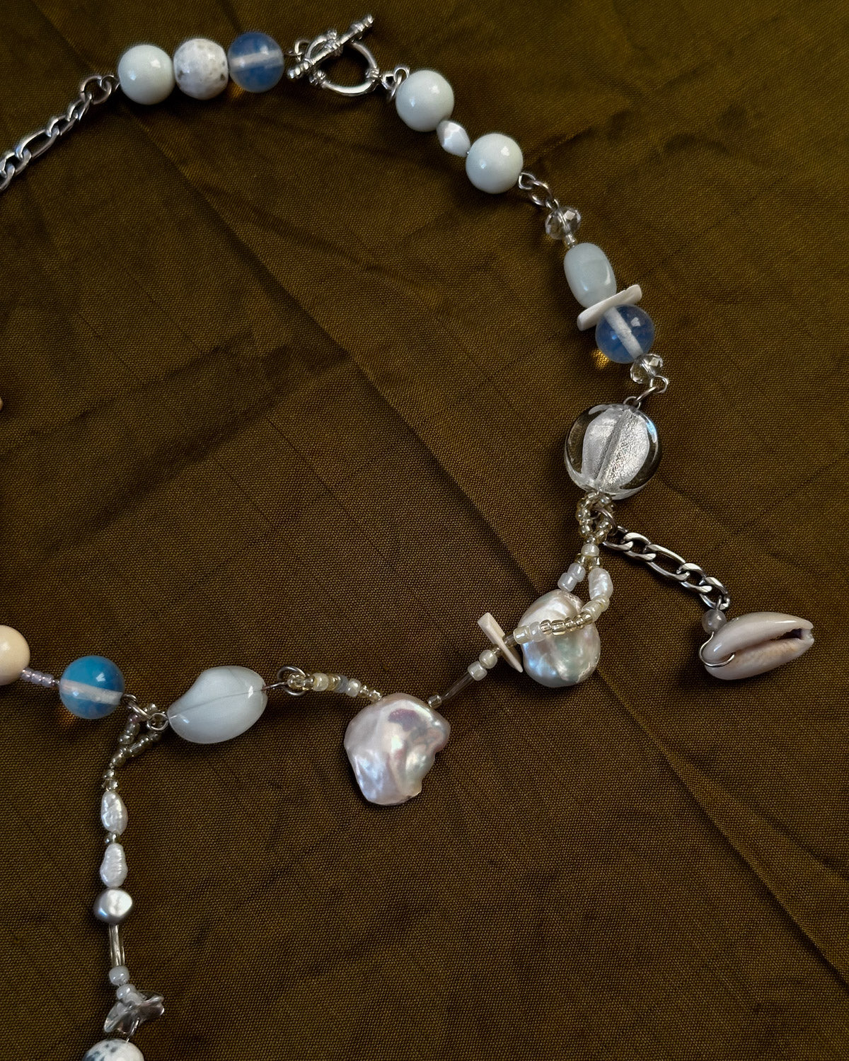 Silver Fish Strands Necklace